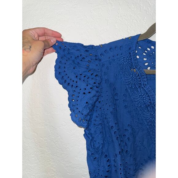 ❤️‍🔥M Made in Italy Eyelet Embroidered Cotton Dress Blue Size M - Picture 8 of 11